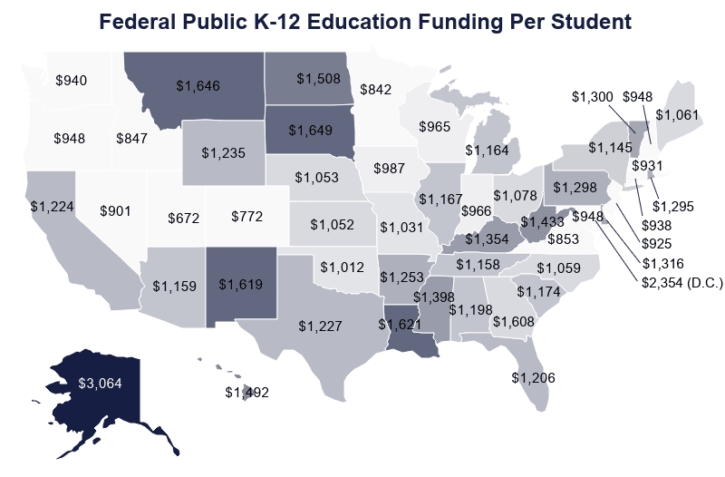National Map: Federal Public K-12 Education Funding Per Student