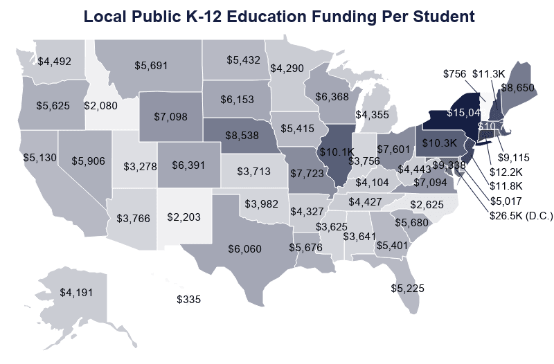 National Map: Local Public K-12 Education Funding Per Student