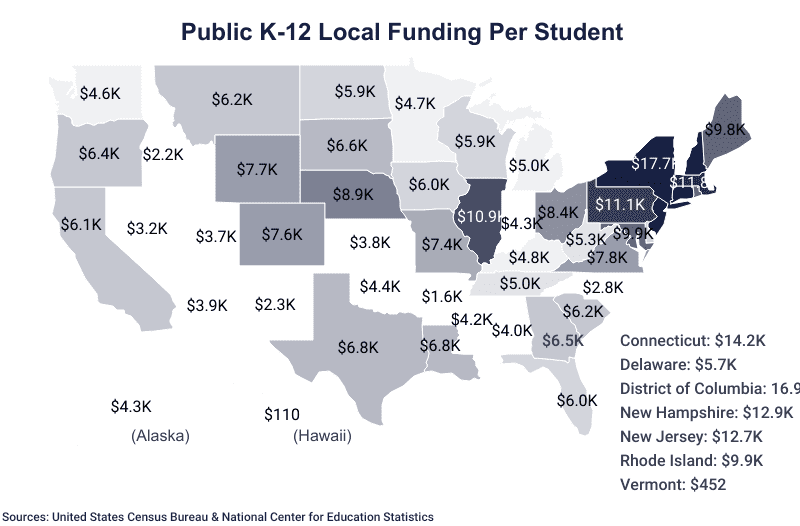 National Map: Public K-12 Local Funding Per Student
