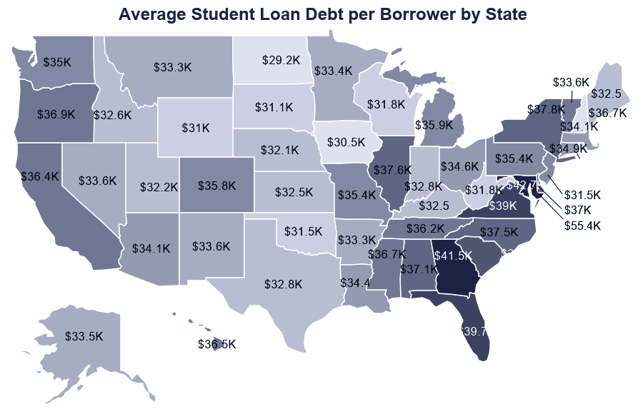 Student Loan Debt by State [2021]: Average + Total Debt